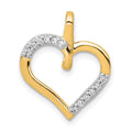 14k 1/10 carat Diamond Heart Pendant, 0.1 ct, 17 x 15 mm