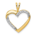 14k 1/6 carat Diamond Heart Pendant, 0.15 ct, 23 x 17.5 mm