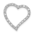 14k White Gold 1/5 carat Diamond Curved Heart Chain Slide, 0.21 ct, 18.65 x 18 mm