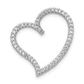 14k White Gold 1/4 carat Diamond Heart Chain Slide, 0.25 ct, 23 x 20 mm