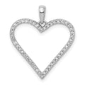 14k White Gold 1/6 carat Diamond Heart Pendant, 0.16 ct, 24 x 20 mm