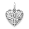 14k White Gold 5/8 carat Pave Diamond Heart Pendant, 0.582 ct, 17.5 x 13 mm