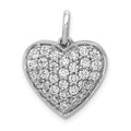 14k White Gold 1 carat Lab Grown Diamond VS/SI+ G+ Complete Cluster Heart Pendant, 20.2 x 15.65 mm