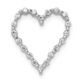 14k White Gold 1/5 carat Lab Grown Diamond VS/SI+ G+ Complete Heart Chain Slide Pendant, 0.2 ct, 15.35 x 14 mm