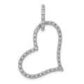 14k White Gold 1/6 carat Diamond Heart Pendant, 0.16 ct, 37.5 x 20 mm