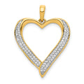 14k 1/4 carat Diamond Heart Pendant, 0.228 ct, 27 x 20 mm