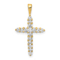 14k 1/2 carat AA Diamond Cross Pendant, 0.513 ct, 25 x 14.5 mm