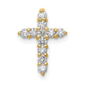 14k 1/3 carat AA Diamond Cross Chain Slide, 0.308 ct, 14.75 x 10.45 mm