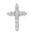 14k White Gold 3/4 carat AA Diamond Cross Chain Slide, 0.77 ct, 19.25 x 13.65 mm