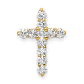 14k 3/4 carat Lab Grown Diamond VS/SI+ G+ Complete Cross Chain Slide Pendant, 0.77 ct, 19.3 x 13.8 mm