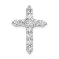 14k White Gold 1 carat Lab Grown Diamond VS/SI+ G+ Complete Cross Chain Slide Pendant, 0.99 ct, 22.55 x 16.2 mm