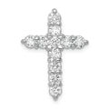 14k White Gold 1.25 carat AA Diamond Cross Chain Slide, 1.265 ct, 24.5 x 17.6 mm