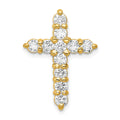 14k 1.25 carat AA Diamond Cross Chain Slide, 1.133 ct, 24.5 x 17.6 mm