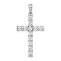14k White Gold 3/4 carat AA Diamond Latin Cross Pendant, 0.708 ct, 33.6 x 17 mm