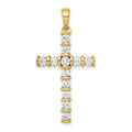 14k 3/4 carat A Diamond Latin Cross Pendant, 0.708 ct, 33.6 x 17 mm