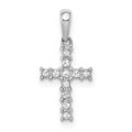 14k White Gold 1/20 carat Diamond Latin Cross Pendant, 0.06 ct, 18 x 8.5 mm