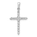 14k White Gold 1/4 carat Lab Grown Diamond VS/SI+ G+ Complete Cross Pendant, 0.245 ct, 24.3 x 13.3 mm