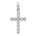 14k White Gold 1/10 carat Diamond Cross Pendant, 0.099 ct, 20.5 x 10.5 mm