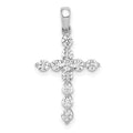 14k White Gold 1/2 carat Lab Grown Diamond VS/SI+ G+ Complete Cross Pendant, 0.495 ct, 24.2 x 13.3 mm