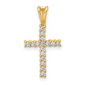 14k 1/6 carat Diamond Latin Cross Pendant, 0.16 ct, 19.5 x 10 mm