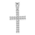 14k White Gold 1/4 carat Lab Grown Diamond VS/SI+ G+ Complete Cross Pendant, 0.24 ct, 22.6 x 11.65 mm