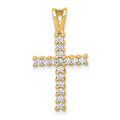 14k 1/4 carat Lab Grown Diamond VS/SI+ G+ Complete Cross Pendant, 0.24 ct, 22.6 x 11.65 mm
