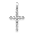 14k White Gold 1/10 carat Diamond Cross Pendant, 0.11 ct, 19 x 10 mm