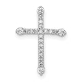 14k White Gold 1/5 carat Diamond Cross Chain Slide, 0.202 ct, 17.5 x 12.5 mm