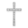 14k White Gold 1/5 carat Diamond Latin Cross Chain Slide, 0.204 ct, 18 x 11.5 mm