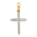14k 1/6 carat Diamond Cross Pendant, 0.168 ct, 23.5 x 12 mm
