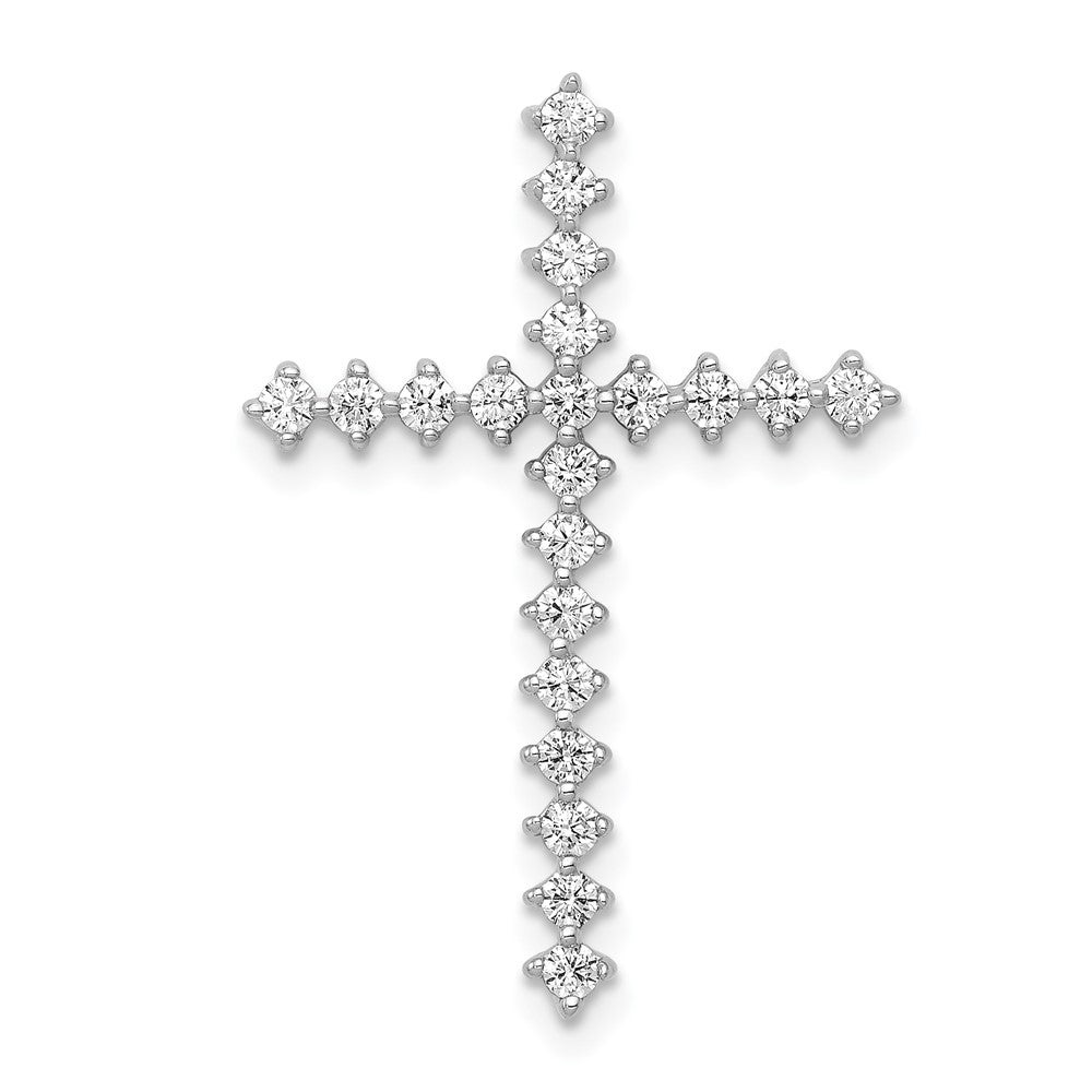 14k White Gold 3/8 carat Diamond Cross Chain Slide, 0.42 ct, 27.5 x 19 mm