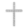 14k White Gold 1/2 carat Lab Grown Diamond VS/SI+ G+ Complete Cross Chain Slide Pendant, 0.525 ct, 28.15 x 19.3 mm
