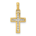 14k 1/6 carat Diamond Latin Cross Pendant, 0.155 ct, 19 x 10 mm