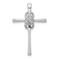 14k White Gold .03 carat Diamond Infinity Cross Chain Slide, 0.036 ct, 25.5 x 17 mm