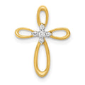 14k 1/20 carat Diamond Cross Slide Pendant, 0.047 ct, 19 x 14 mm
