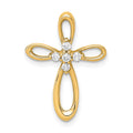 14k 1/10 carat Diamond Cross Chain Slide, 0.105 ct, 21.5 x 15.5 mm