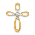 14k 1/5 carat Diamond Cross Chain Slide, 0.2 ct, 23.5 x 18 mm