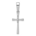 14k White Gold .02 carat Diamond Cross Pendant, 0.02 ct, 16.5 x 9 mm