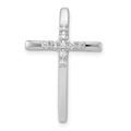 14k White Gold 1/10 carat Diamond Cross Chain Slide, 0.098 ct, 25.5 x 17 mm