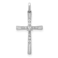 14k White Gold 1/10 carat Diamond Cross Pendant, 0.097 ct, 19.5 x 11.5 mm
