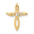 14k AA Diamond Cross Chain Slide, 0.02 ct, 16.5 x 12.5 mm
