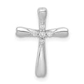 14k White Gold 1/20 carat Diamond 5-Stone Cross Chain Slide, 0.047 ct, 17 x 13 mm