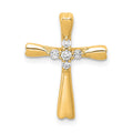 14k 1/6 carat Diamond 5-Stone Cross Chain Slide, 0.11 ct, 20 x 15 mm
