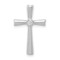 14k White Gold 1/20 carat AA Diamond Cross Chain Slide, 0.041 ct, 20.5 x 13 mm