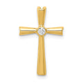 14k 1/20 carat AA Diamond Cross Chain Slide, 0.041 ct, 20.5 x 13 mm