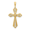 14k A Diamond Passion Cross Pendant, 0.004 ct, 28 x 14 mm