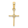 14k Small .01 carat Diamond Cross Pendant, 0.01 ct, 20 x 8 mm