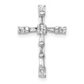 14k White Gold 1/3 carat Diamond Cross Chain Slide, 0.303 ct, 21 x 13.5 mm