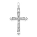 14k White Gold 1/10 carat Diamond Cross Pendant, 0.107 ct, 26.5 x 14.5 mm