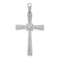14k White Gold 1/20 carat Diamond Cross Pendant, 0.06 ct, 31.5 x 16.5 mm